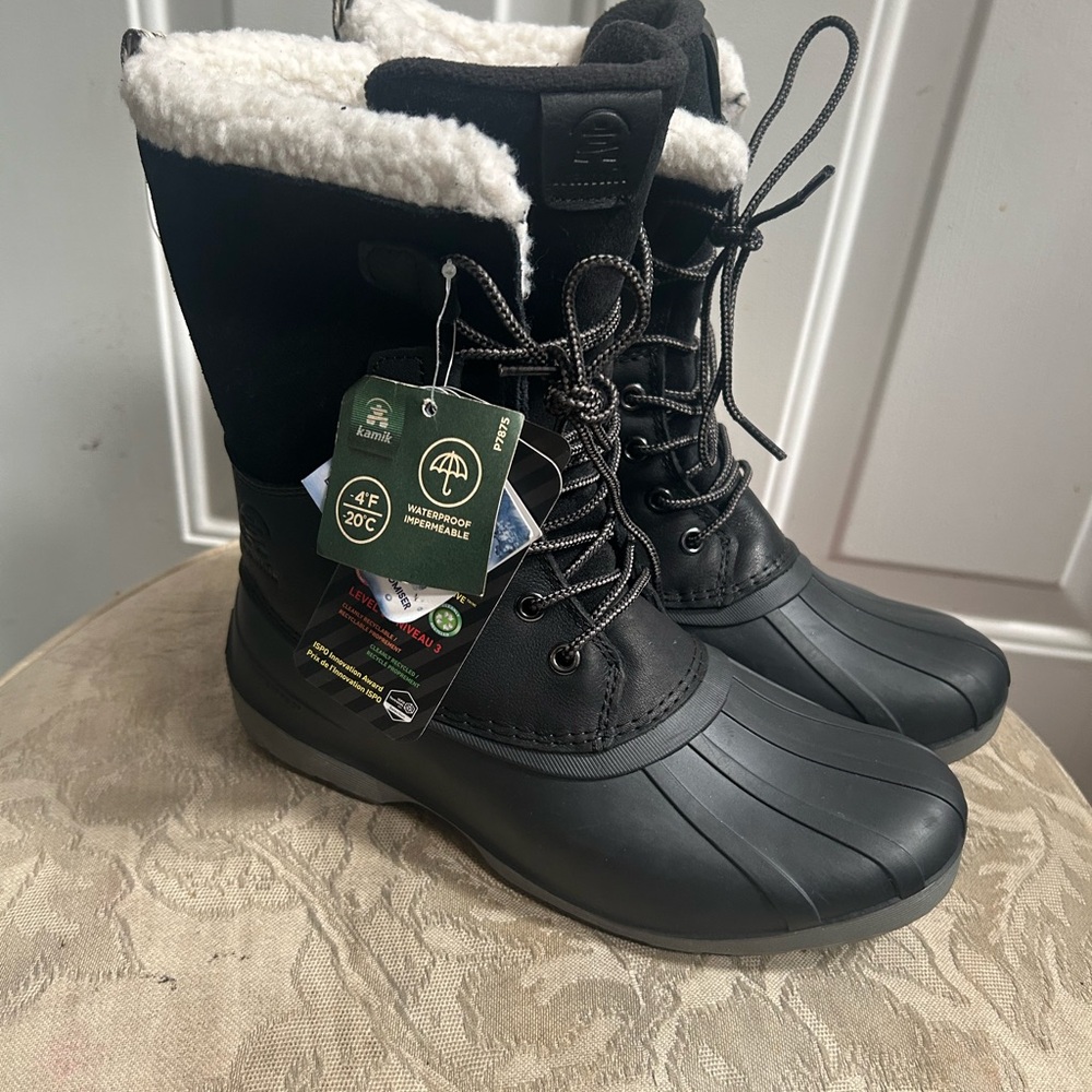 NEW Kamik Heat-MX Women's Mid Winter Level 3 Boots Black Waterproof Sz 7 NWT